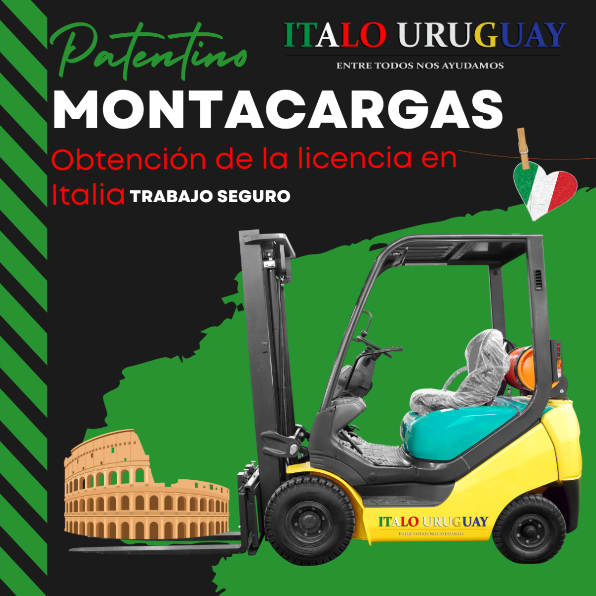 Obtención de la licencia de montacargas (muletto) en Italia